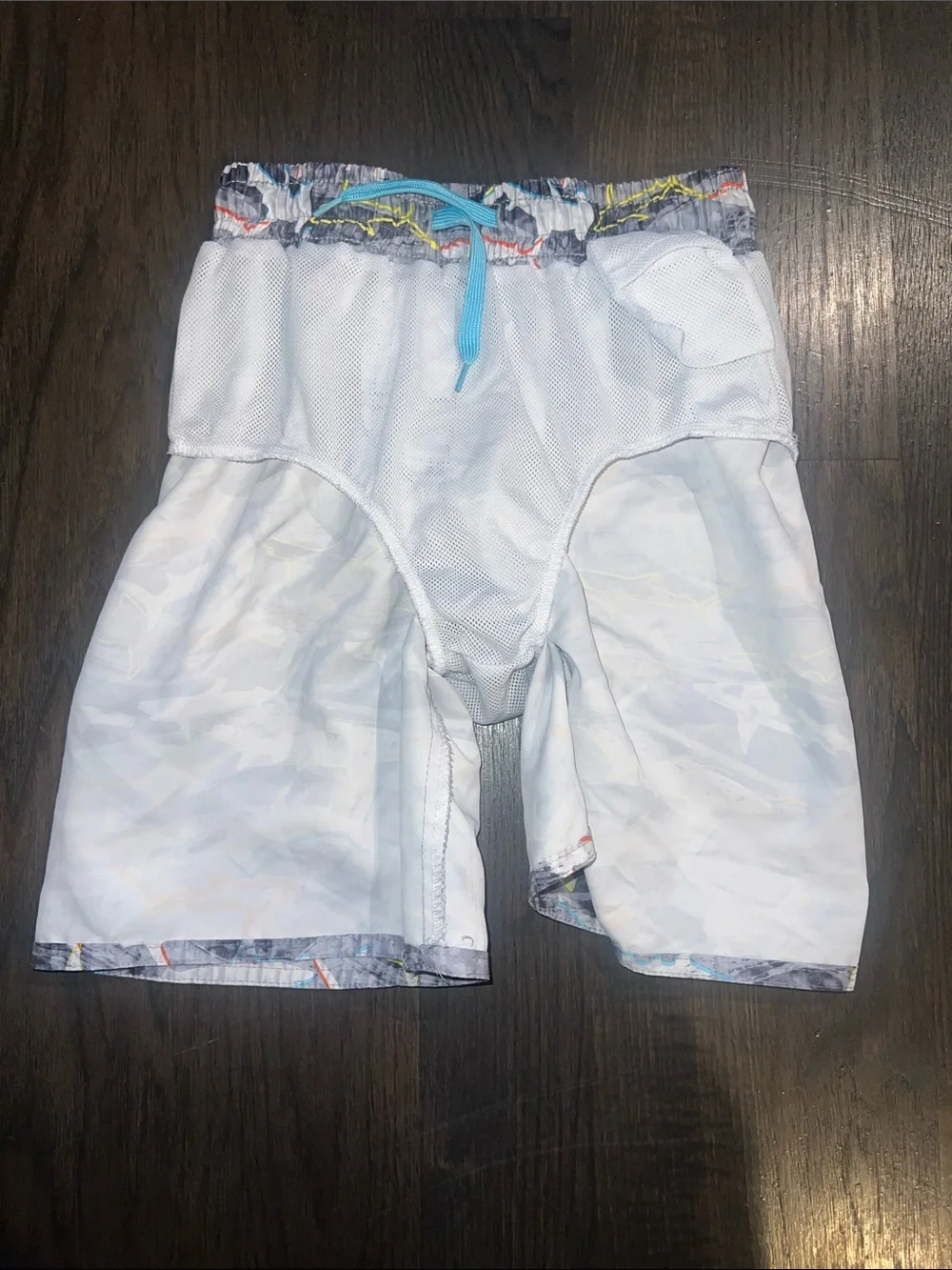 Laguna B Kids Gray & White Rashguard Set with Shark Print Shorts Size- 10-12